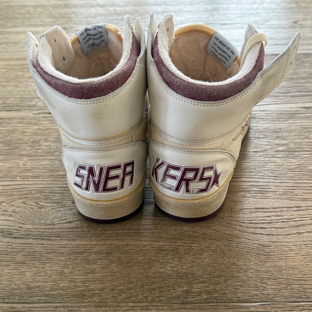 Golden Goose Men's High-Top Sneakers - Beige and Burgundy - Picture 7 of 10